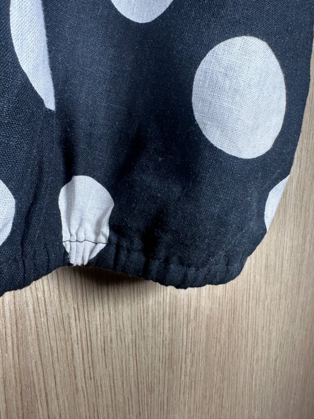 Tabitha Brown for Target Black & White Polka Dot Linen Blend Blouse 1X - Picture 8 of 12